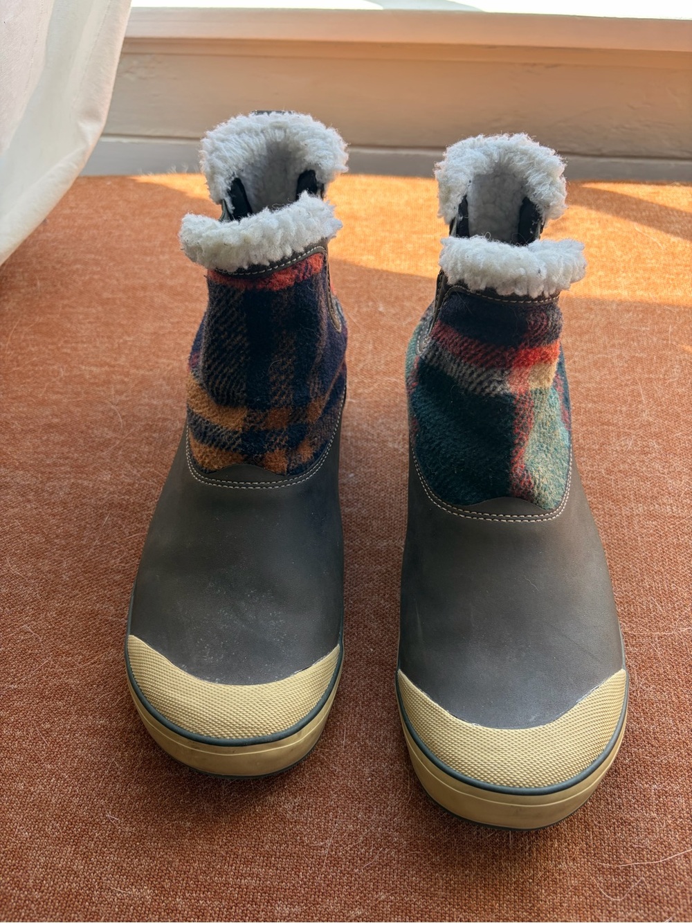 Keen Elsa Chelsea Boots: Plaid Waterproof Rain & Snow Boots with Fleece Cuff
